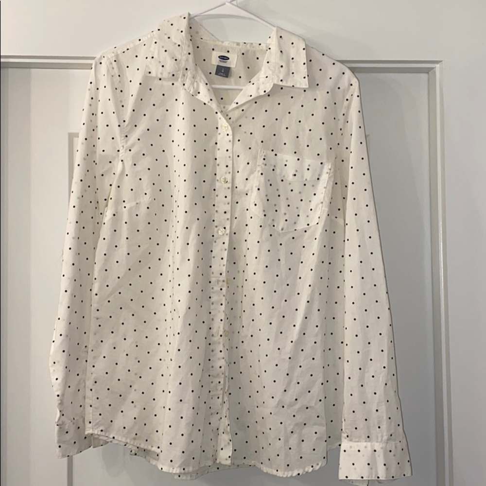 Old Navy Polka Dot Button Down Blouse